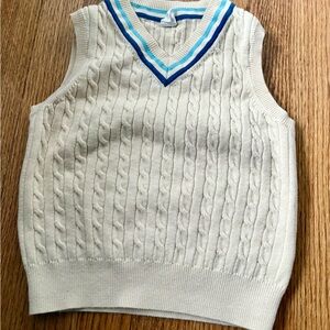 GAP Cream and Blue Knit Vest